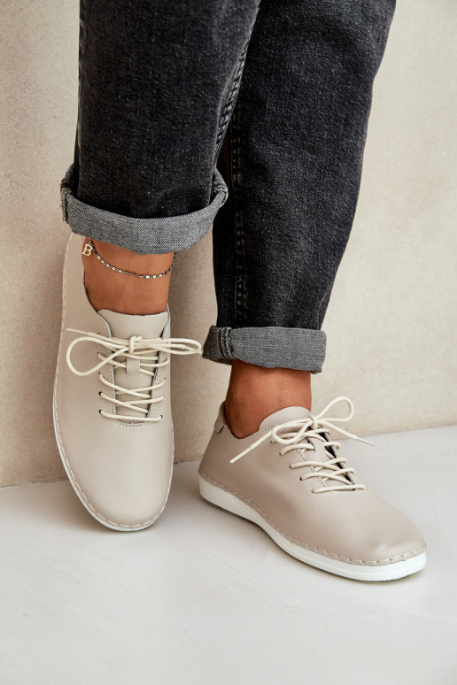 Paeltega jalanõud Z Pealturalnej Skóry D&A LR51-645 beeži värvi