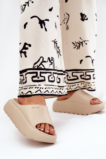 Kerged rannaplätud naiste plätud platvormiga Big Star RR274A569 beeži värvi 2