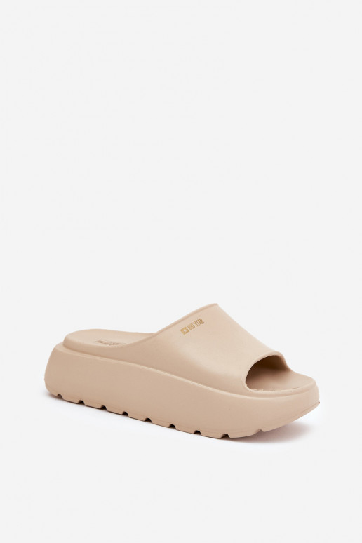 Kerged rannaplätud naiste plätud platvormiga Big Star RR274A569 beeži värvi