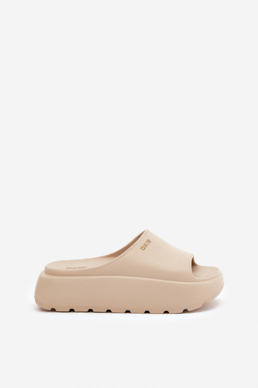 Kerged rannaplätud naiste plätud platvormiga Big Star RR274A569 beeži värvi