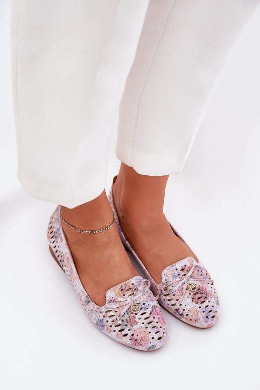 Ažuursed baleriinad lipsukesega lilledega Eco Suedeosissee Mitmevärvilised Amepitrea