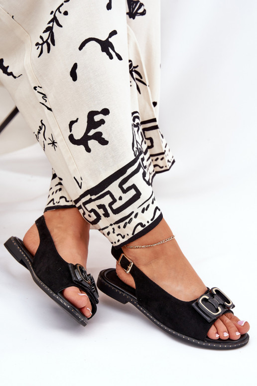 Sellel ondalad sandaalid kaunistustega Eco Suedeosissee msuud Lilria