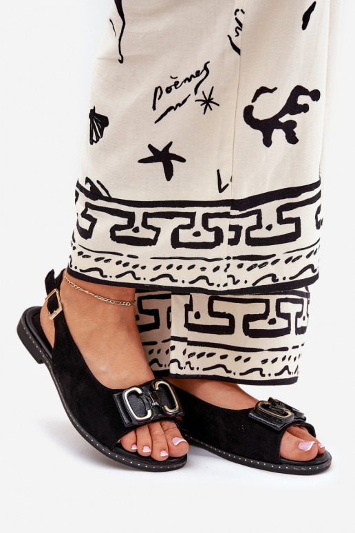 Sellel ondalad sandaalid kaunistustega Eco Suedeosissee msuud Lilria