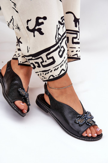 Läikivad Pealistesandaalid kaunistustega sileda tallaga msuud Russona