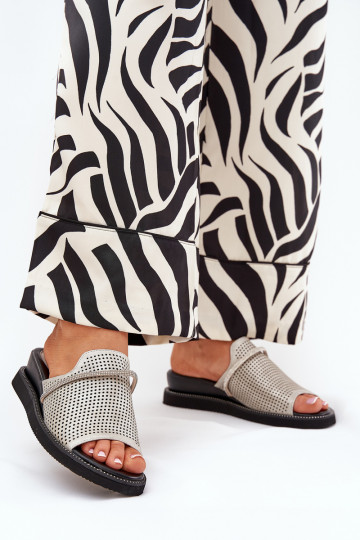 naiste plätud Kiilu peal Dekoratiivse triibuga Hõbedat värvi Terisissees