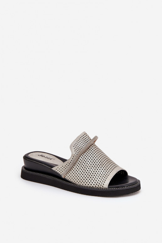 naiste plätud Kiilu peal Dekoratiivse triibuga Hõbedat värvi Terisissees