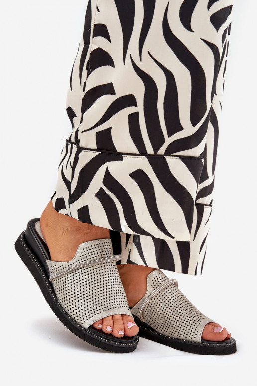 naiste plätud Kiilu peal Dekoratiivse triibuga Hõbedat värvi Terisissees