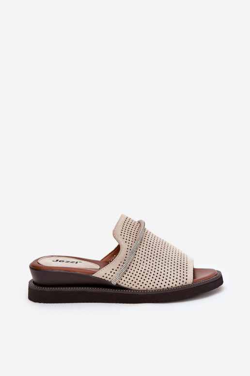 naiste plätud Kiilu peal Dekoratiivse triibuga beeži värvi Terisissees