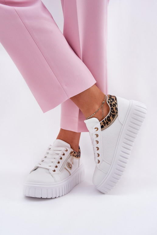 spordijalatsid Pealiste omad platvormiga eko-nahast leopardimustriga valget värvi Velionna spordijalatsid Pealiste omad platvormiga eko-nahast leopardimustriga valget värvi Velionna