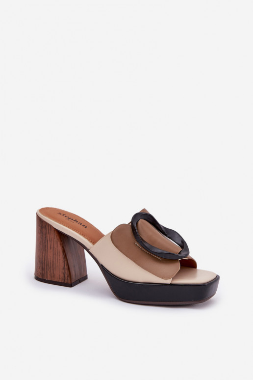 naiste plätud Peal Słupkosisseym Obcasie neetide ja pandlaga beeži värvi Amuria