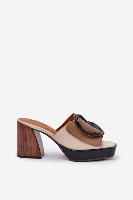 naiste plätud Peal Słupkosisseym Obcasie neetide ja pandlaga beeži värvi Amuria