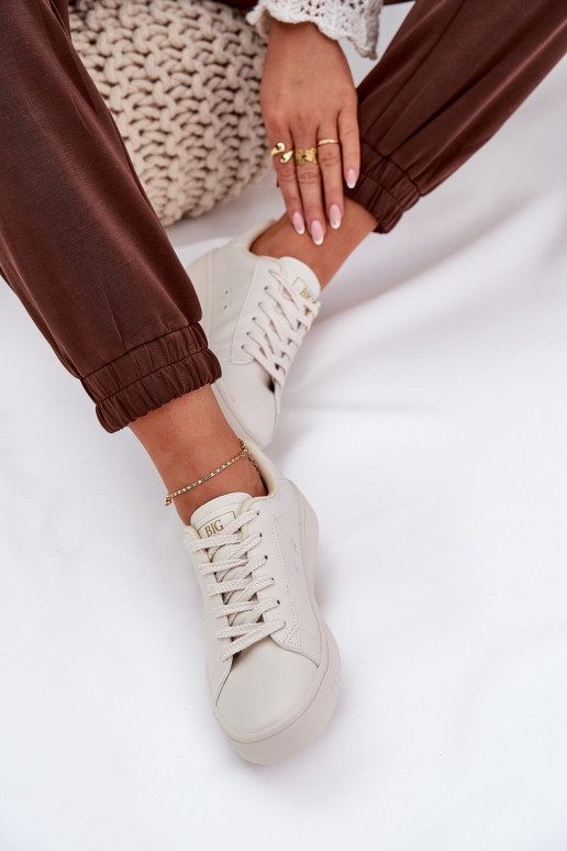 Sellel ondal naiste saapad eko-nahast Big Star NN274578 beeži värvi Sellel ondal naiste saapad eko-nahast Big Star NN274578 beeži värvi