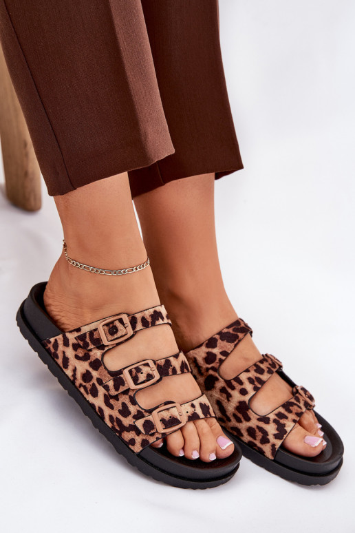 naiste plätud Triipudega I neetide ja pandlagami leopardimustriga pruunid värvi Uliri