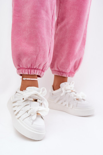 Eko Pealhk Sneakers tüüpi jalanõud platvormiga valget värvi Penolle 2