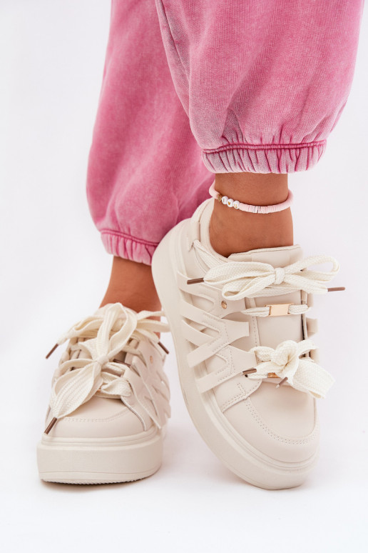 Eko Pealhk Sneakers tüüpi jalanõud platvormiga beeži värvi Penolle Eko Pealhk Sneakers tüüpi jalanõud platvormiga beeži värvi Penolle