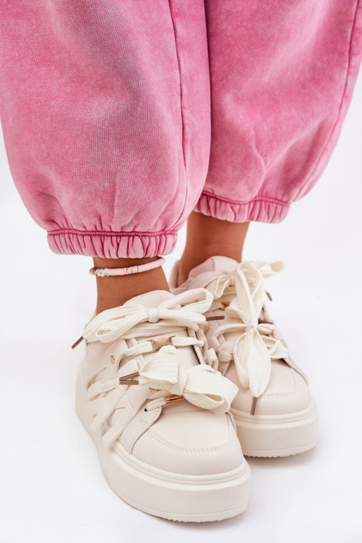 Eko Pealhk Sneakers tüüpi jalanõud platvormiga beeži värvi Penolle Eko Pealhk Sneakers tüüpi jalanõud platvormiga beeži värvi Penolle
