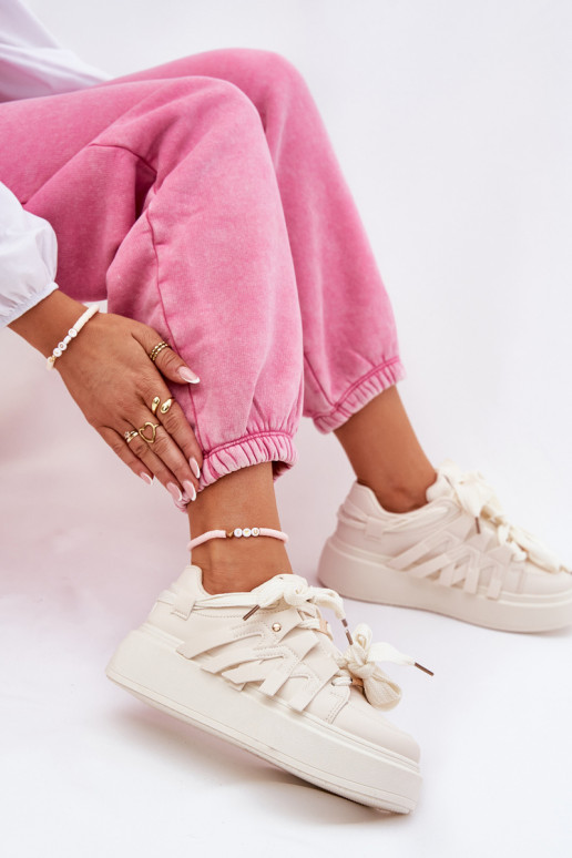 Eko Pealhk Sneakers tüüpi jalanõud platvormiga beeži värvi Penolle Eko Pealhk Sneakers tüüpi jalanõud platvormiga beeži värvi Penolle