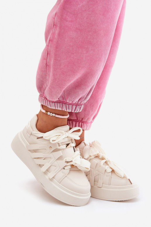 Eko Pealhk Sneakers tüüpi jalanõud platvormiga beeži värvi Penolle Eko Pealhk Sneakers tüüpi jalanõud platvormiga beeži värvi Penolle