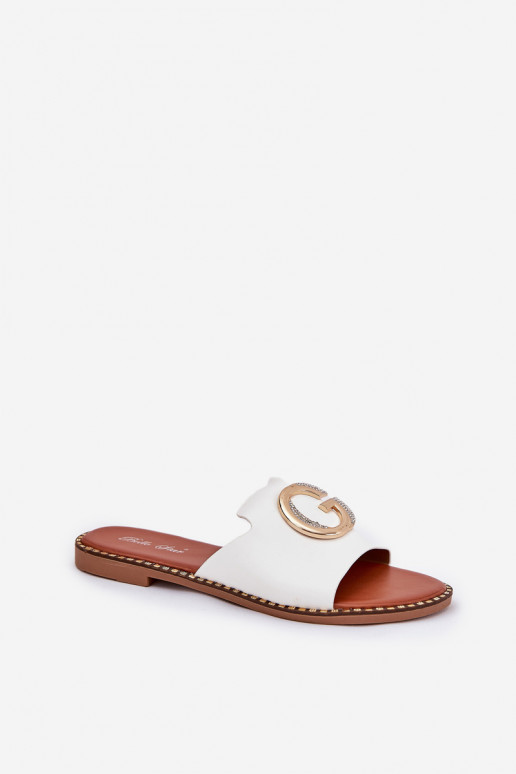 Eko Pealhk sileda tallaga naiste plätud Koos Ornate Detalem valget värvi Frelie