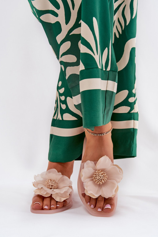 Külgedelt läbipaistvad sileda tallaga naiste plätud Ze Sztucznym Lill Nude Vobetta