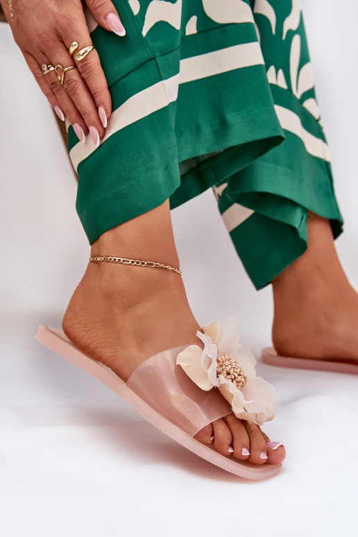 Külgedelt läbipaistvad sileda tallaga naiste plätud Ze Sztucznym Lill Nude Vobetta