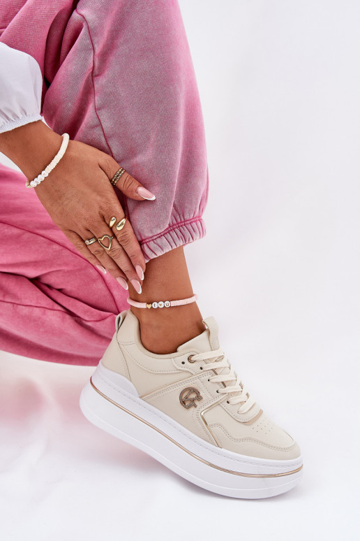 Pealiste omad spordijalatsid platvormiga beeži värvi Caldeno