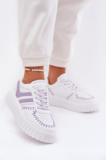 Sneakers tüüpi jalanõud Pealiste omad platvormiga Violetne värv Ofenale