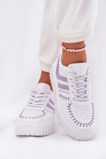 Sneakers tüüpi jalanõud Pealiste omad platvormiga Violetne värv Ofenale 2