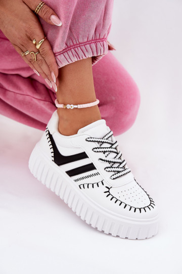 Sneakerid mudeliga kingad Naistele platvormiga musta-valge värvusega Ofenale