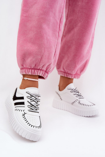 Sneakerid mudeliga kingad Naistele platvormiga musta-valge värvusega Ofenale 2