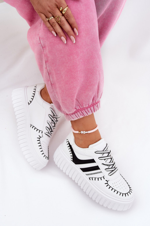 Sneakers tüüpi jalanõud Pealiste omad platvormiga Valget-msuud Ofenale