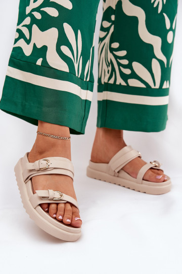 naiste plätud platvormiga Ze Kuldset värvimi neetide ja pandlagami beeži värvi INernone