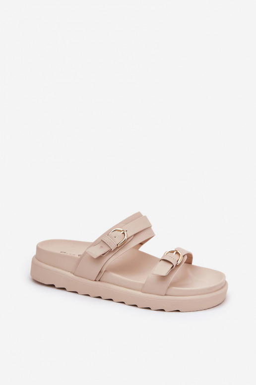 naiste plätud platvormiga Ze Kuldset värvimi neetide ja pandlagami beeži värvi INernone