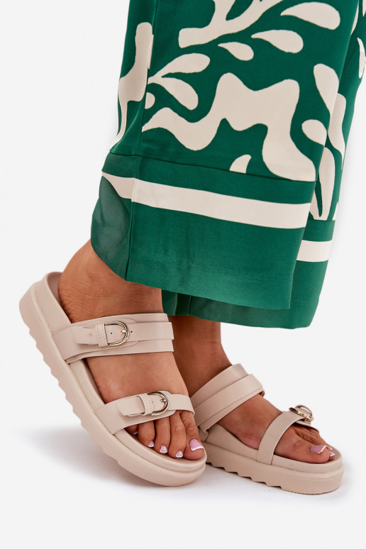 naiste plätud platvormiga Ze Kuldset värvimi neetide ja pandlagami beeži värvi INernone