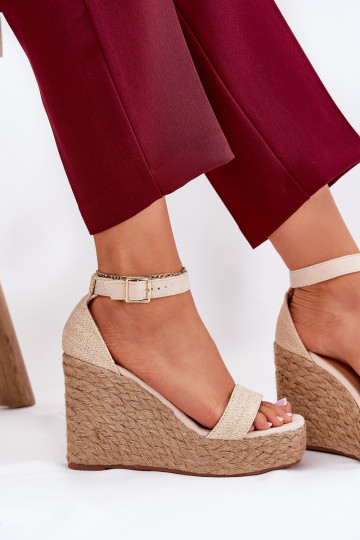 Pealistesandaalid Kiilu peal Koos punutisega beeži värvi Adelio 2