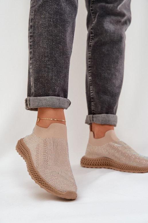 Slip-on spordijalatsid Pealiste omad Kaunistusega D&A TIN121 beeži värvi