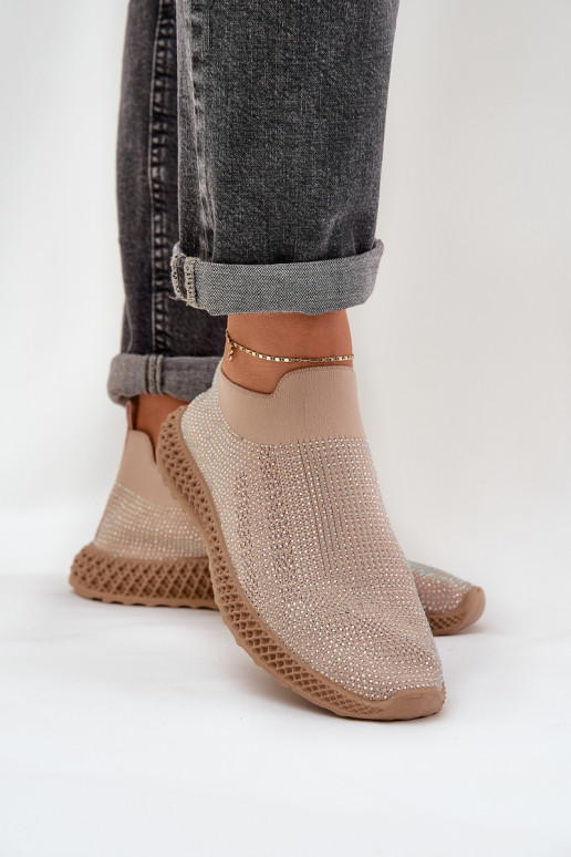 Slip-on spordijalatsid Pealiste omad Kaunistusega D&A TIN121 beeži värvi