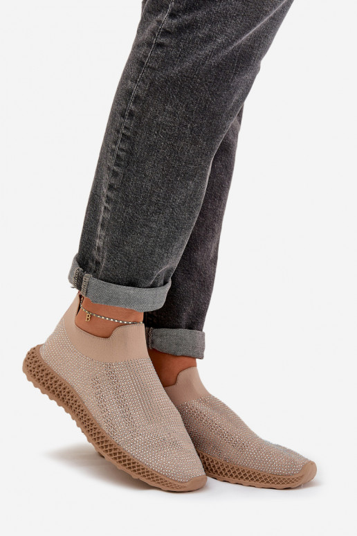 Slip-on spordijalatsid Pealiste omad Kaunistusega D&A TIN121 beeži värvi