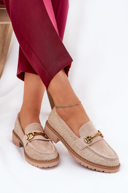 naiste mokassiinid Koos punutisega I Kuldset värvim Detalem beeži värvi Seffolia