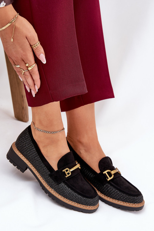 naiste mokassiinid Koos punutisega I Kuldset värvim Detalem msuud Seffolia