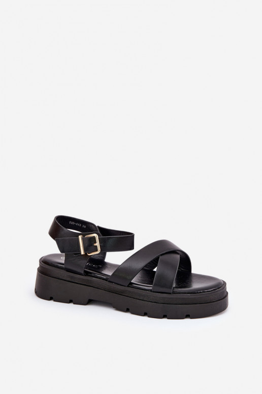 Pealistesandaalid platvormiga eko-nahast msuud Gevinniser