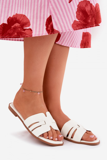 naiste plätud laiade nööridega Väljalõigetega Eko Pealhk valget värvi Ecapus