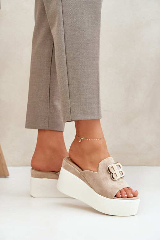 Platvormiga sussid beeži värvi Tanonea Platvormiga sussid beeži värvi Tanonea