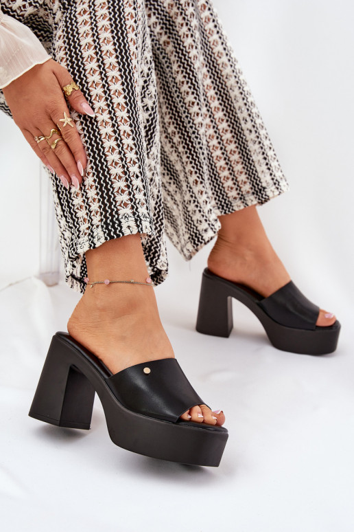 Pealiste omad Sussid eko-nahast kõrge jämeda kontsaga Ja platvorm msuud Tamirella