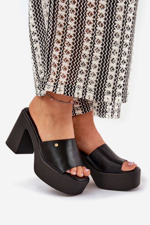 Pealiste omad Sussid eko-nahast kõrge jämeda kontsaga Ja platvorm msuud Tamirella