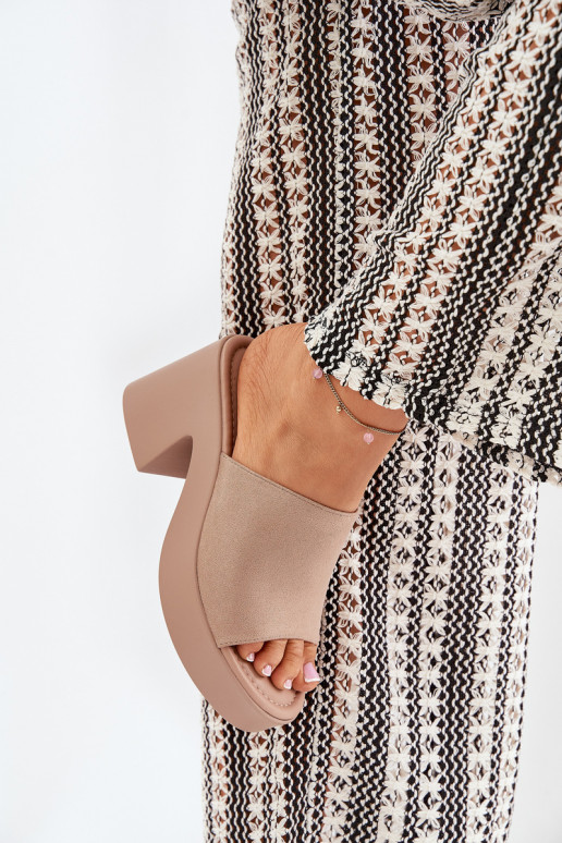 naiste plätud kõrge jämeda kontsaga Ja platvorm Khakivärvi Omeisa