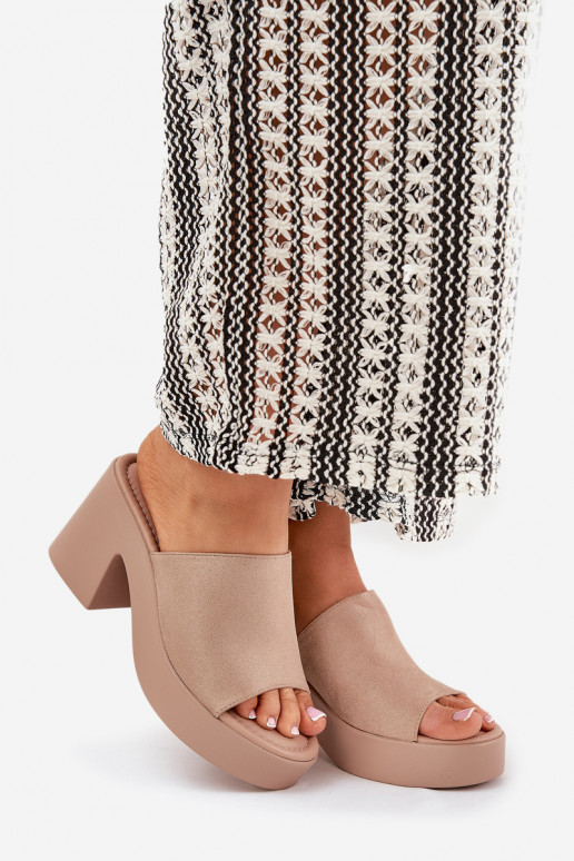 naiste plätud kõrge jämeda kontsaga Ja platvorm Khakivärvi Omeisa