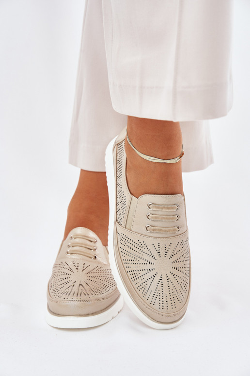 jalatsid Pealiste omad Slip-on Ažuurne Kuldset värvi Azethia