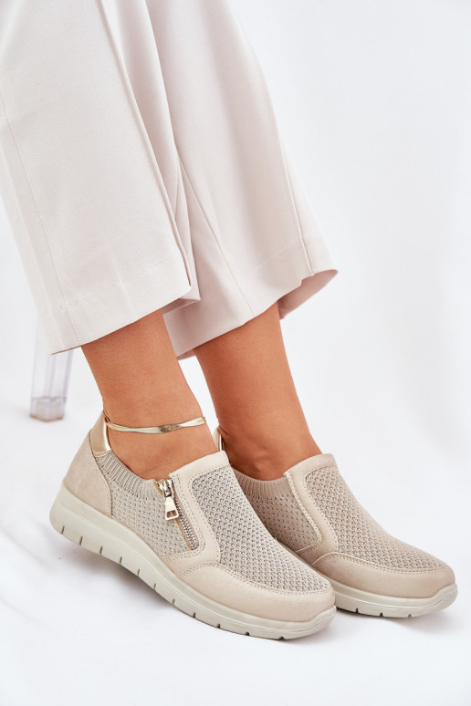 jalatsid Pealiste omad platvormiga tõmblukuga Kuldset värvi Leanae