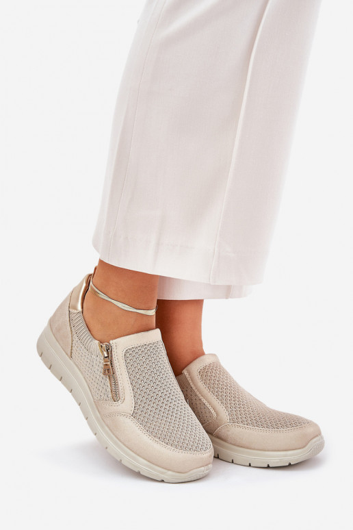 jalatsid Pealiste omad platvormiga tõmblukuga Kuldset värvi Leanae